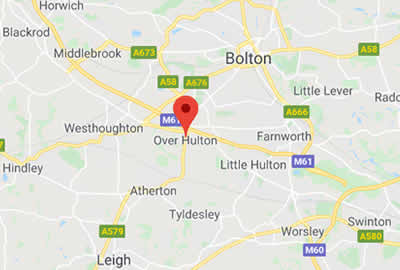 map showing location in Bolton